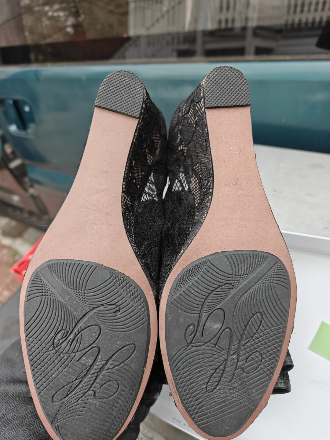 Hush Puppies Black Lace Wedge Heels - photo 2