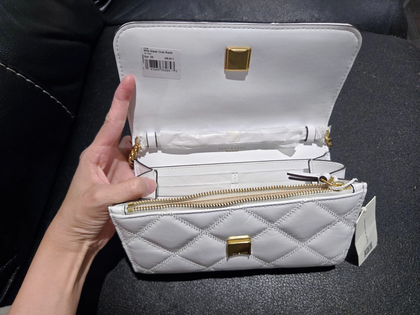 Authenticated Tory Burch Willa Glazed Chain Wallet - photo 2