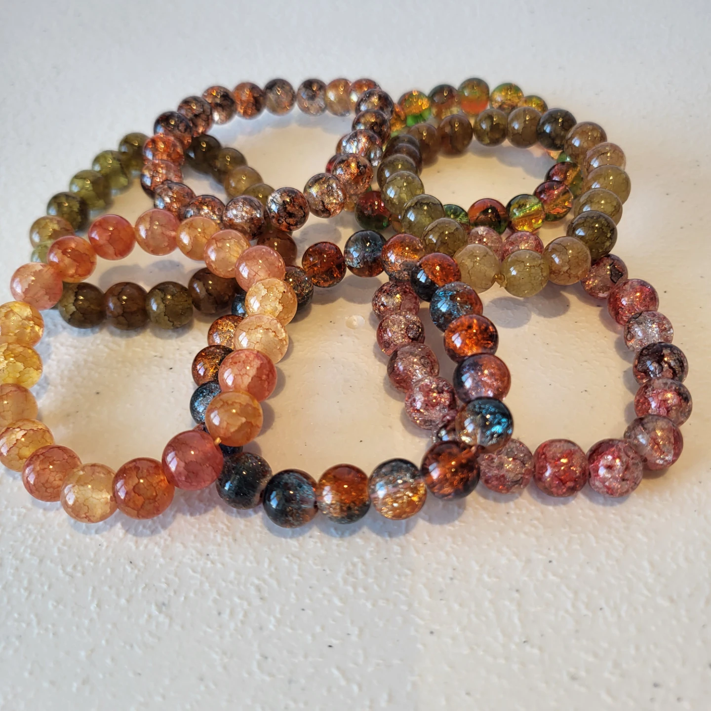 Set of 23 Assorted Crackle Glass Bead Bracelets - photo 4