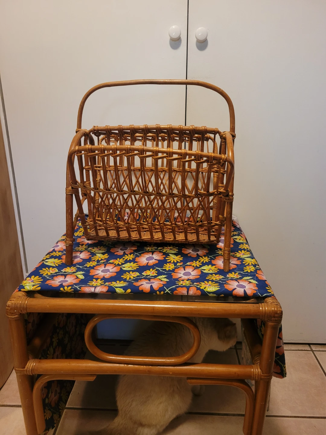 Vintage Rattan Magazine Holder - photo 2