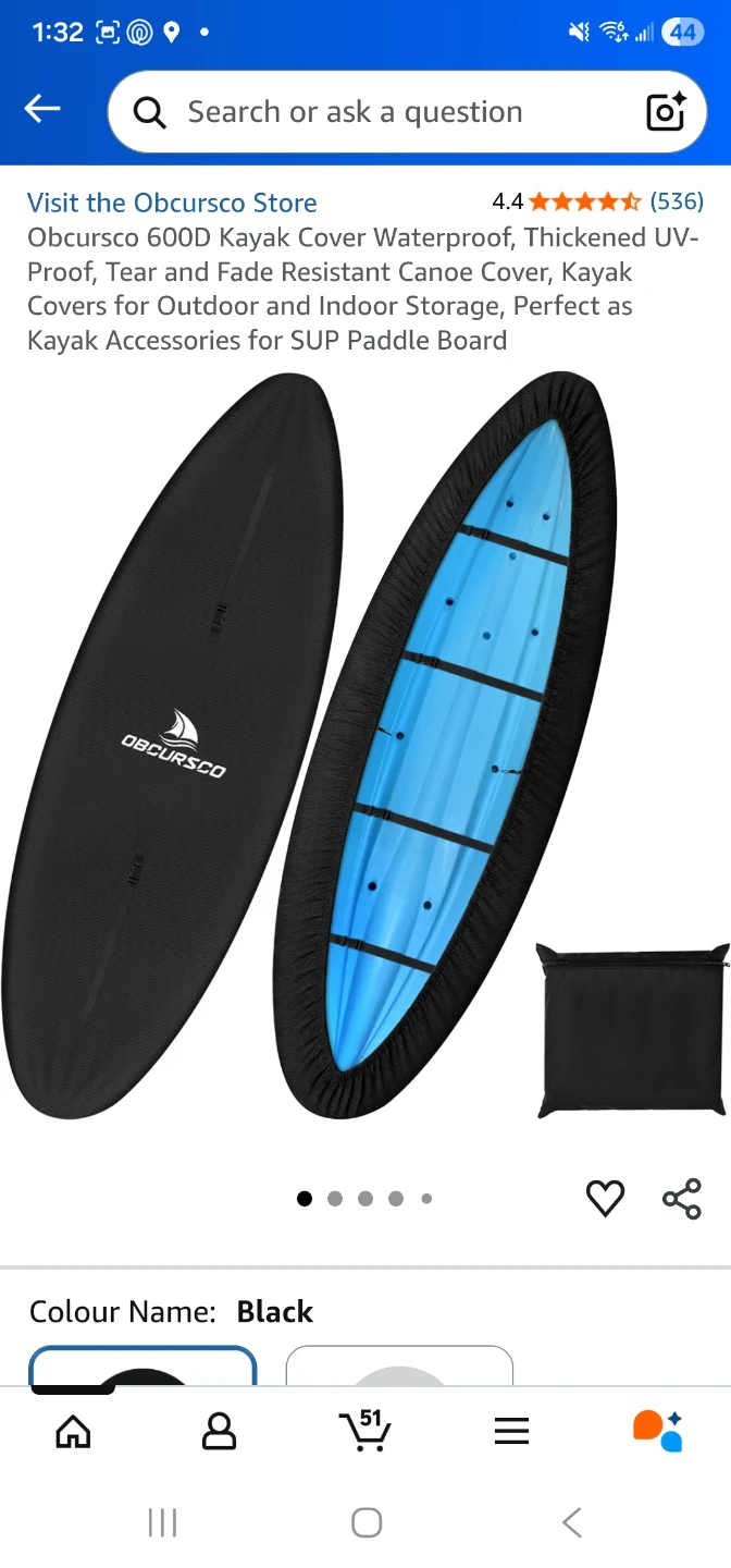 Obcursco 600D Kayak Cover