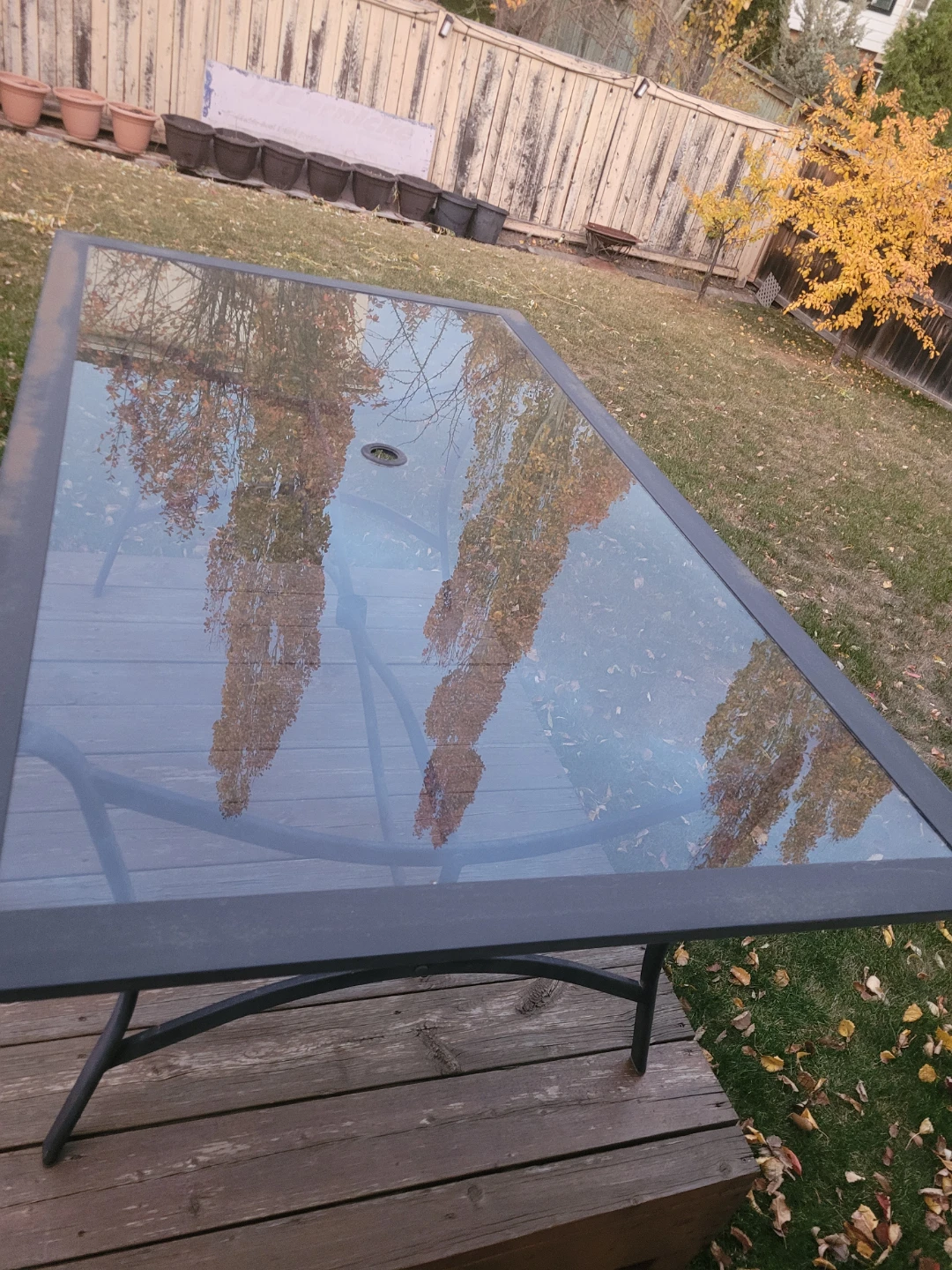 Outdoor Metal and Glass Patio Table - photo 2