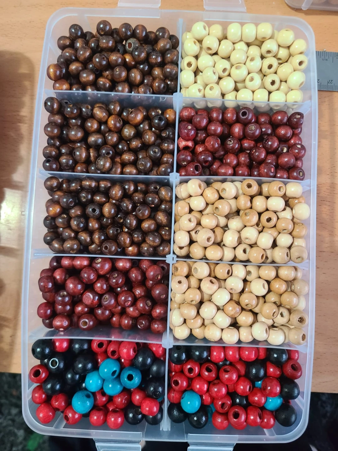 Large Collection of Assorted Wooden Craft Beads - photo 3