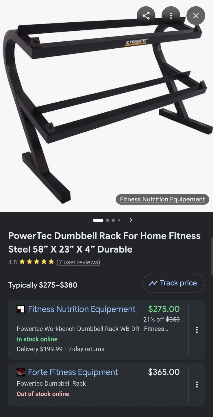 Powertec Workbench Dumbbell Rack (2-Tier) - photo 3