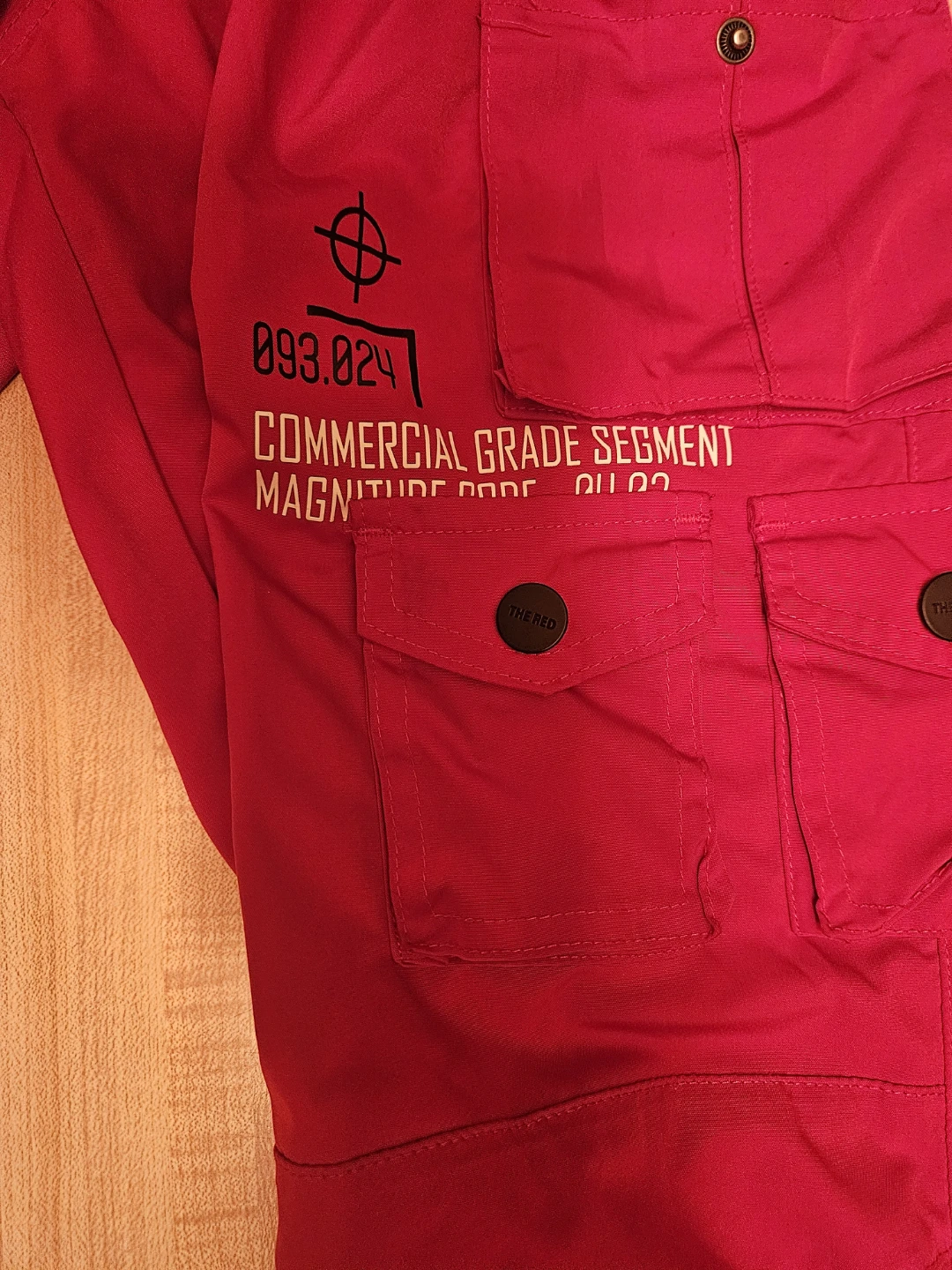 Red Cargo Pants with Graphic Details - photo 2