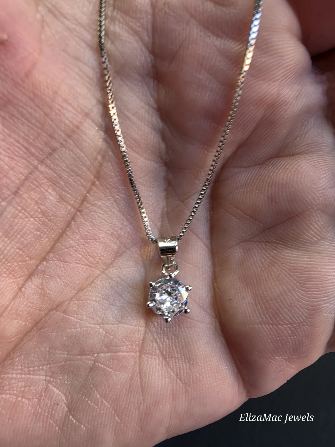 ElizaMac Jewels solitaire moissanite stone necklace - photo 2
