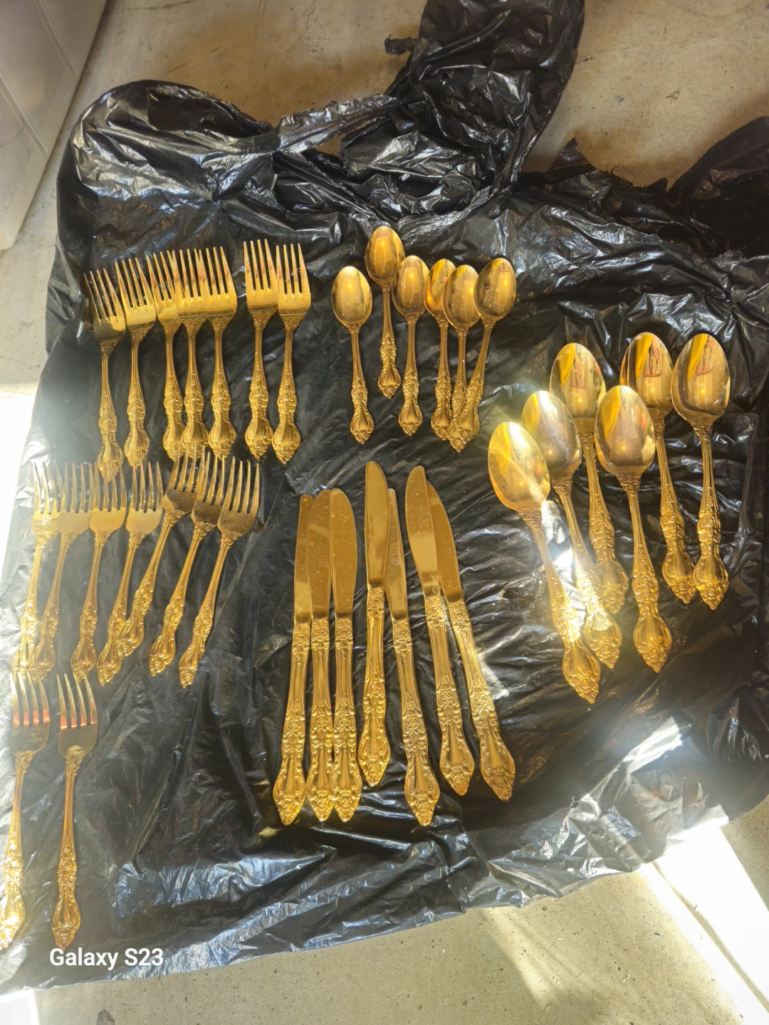 Gold-Tone Flatware Set