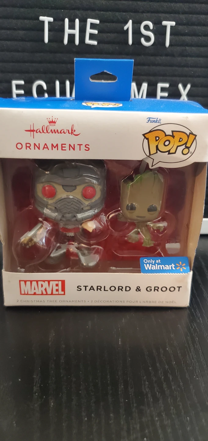 Hallmark Funko Pop Marvel Starlord & Groot Ornaments