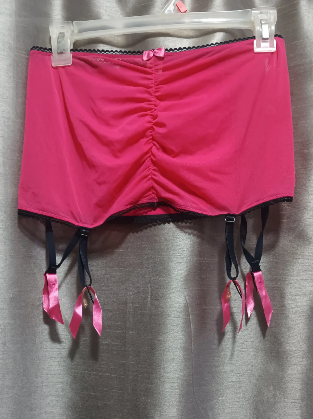 Pink and Black Lace Garter Belt skirt - photo 2