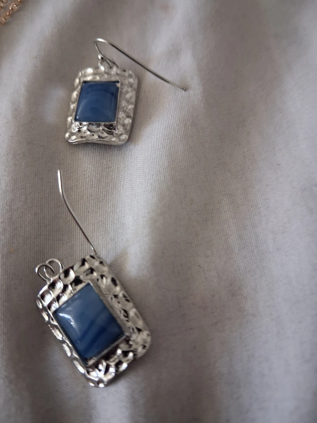 Blue Stone Pendant Necklace and Earrings Set - photo 4