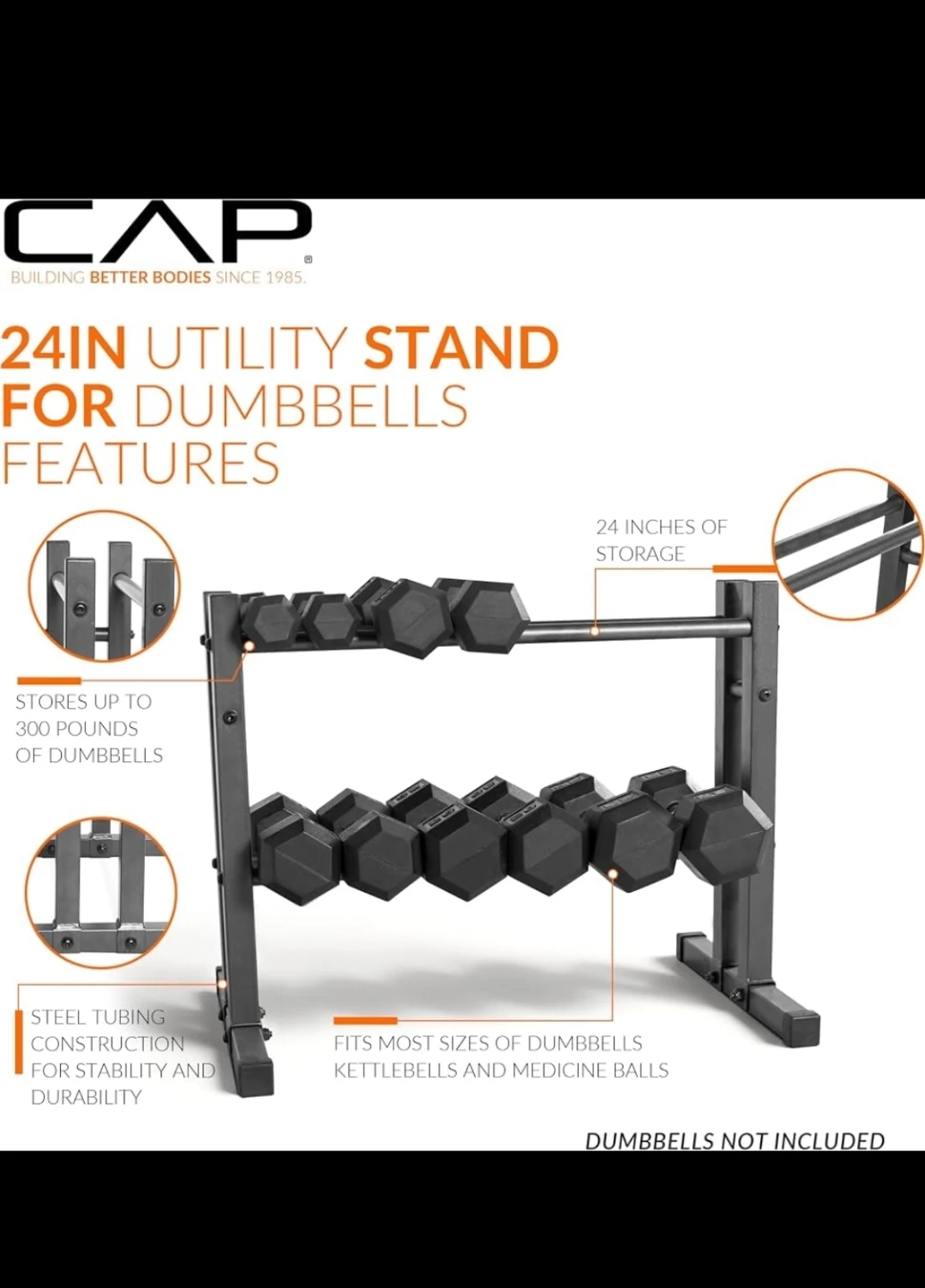 CAP Barbell 24-Inch Dumbbell and Kettlebell Storage Rack - photo 3