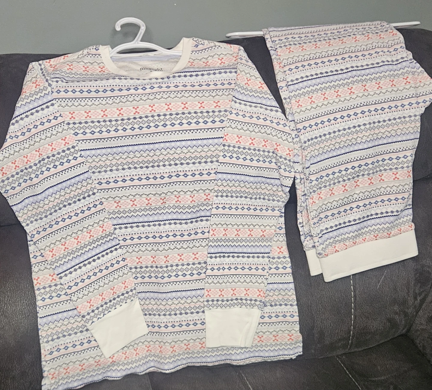 Midnight Fair Isle Pattern Pajama Set