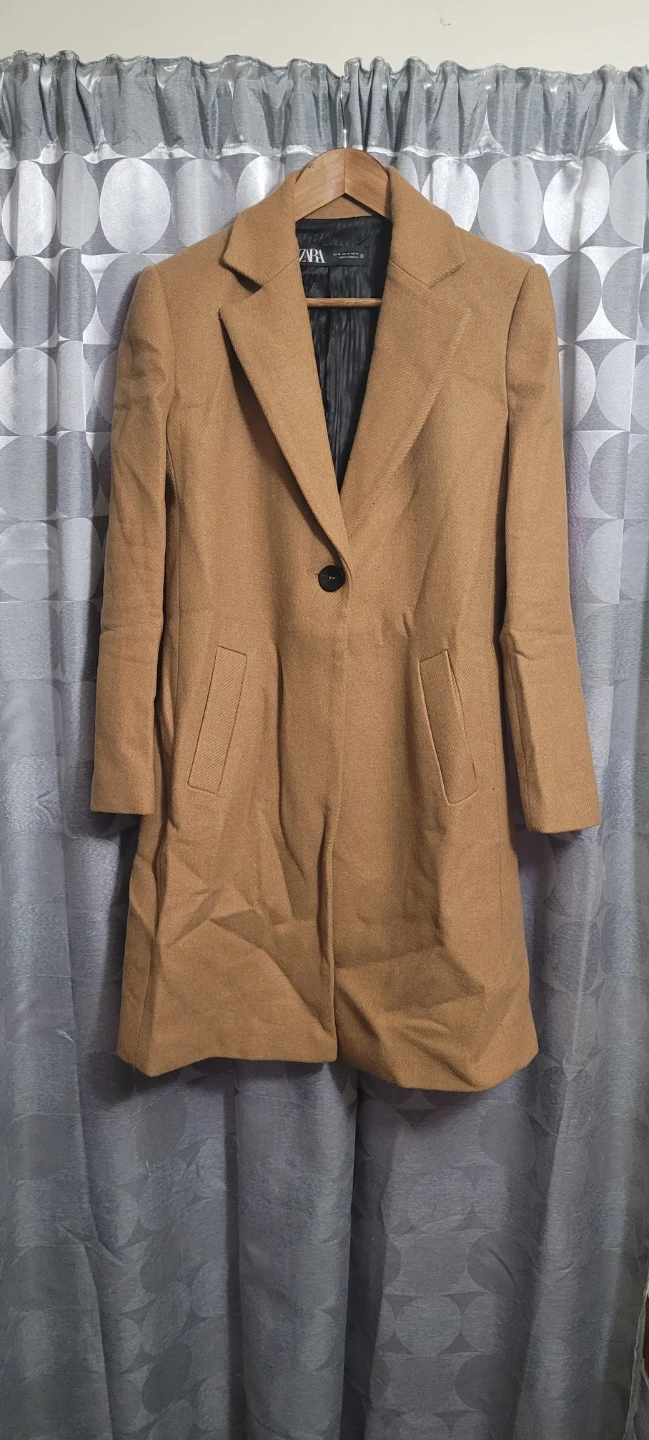 Zara Camel Wool-Blend Coat