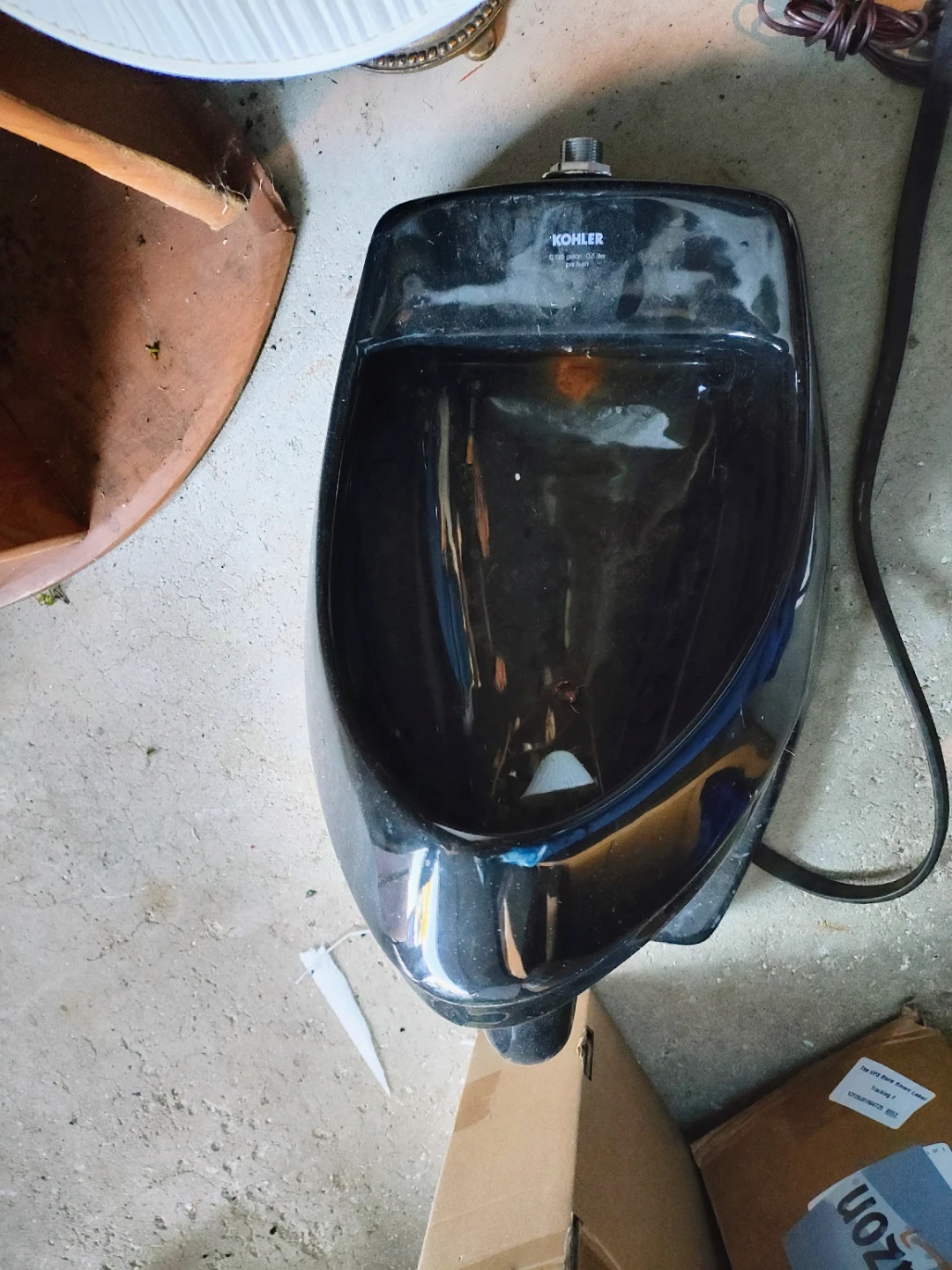 Rare Gloss Black Kohler Commercial Urinal + Flush Valve Combo - photo 3