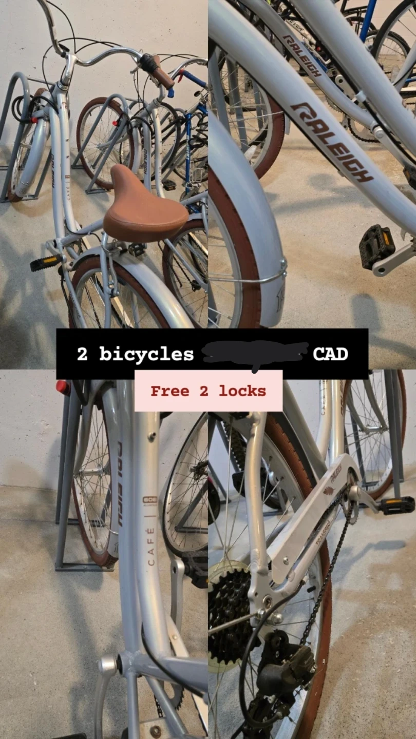 Two Raleigh Cafe Bicycles