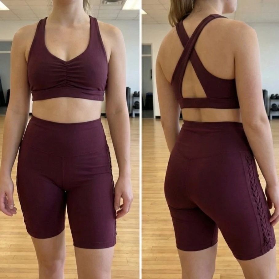Offline by Aerie matching burgundy workout set