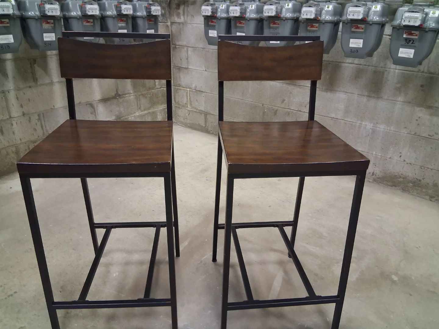 Set of Two Industrial Bar Stools - photo 2