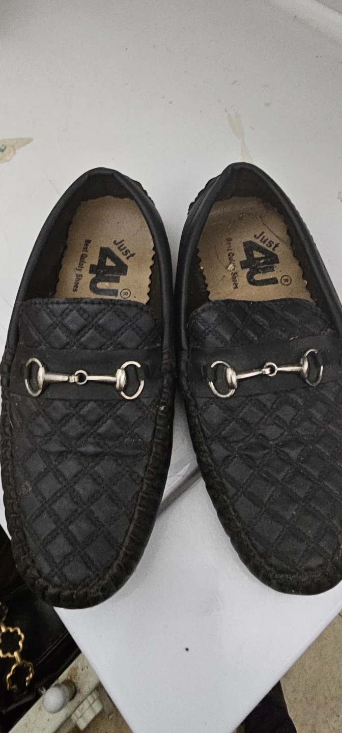 Just 4U Black Quilted Loafers