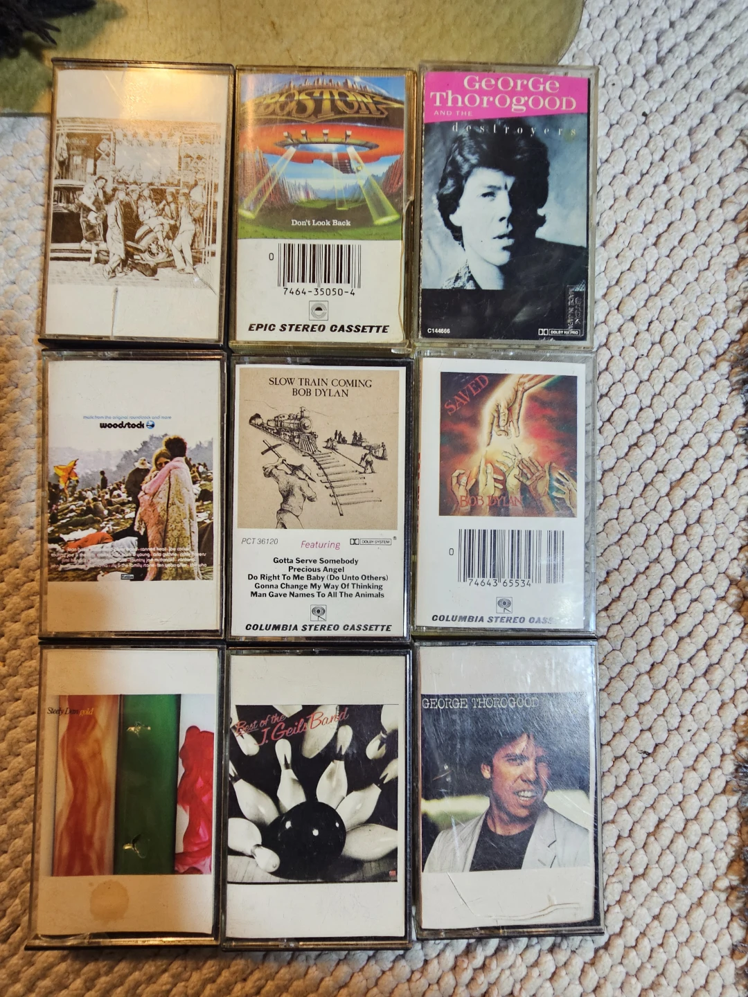 Collection of 9 Vintage Classic Rock Music Cassette Tapes