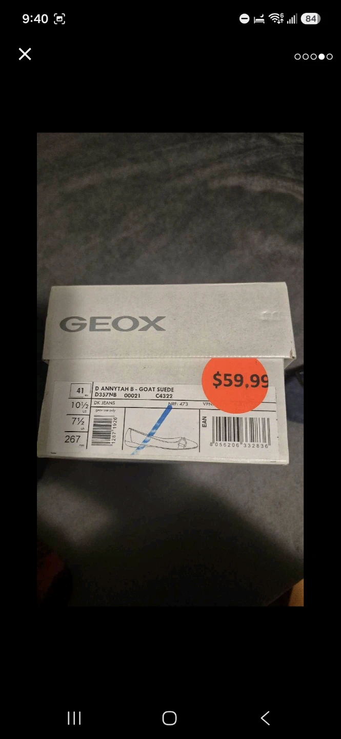 Geox Annytah B Suede Flats Blue Size 41 - photo 4