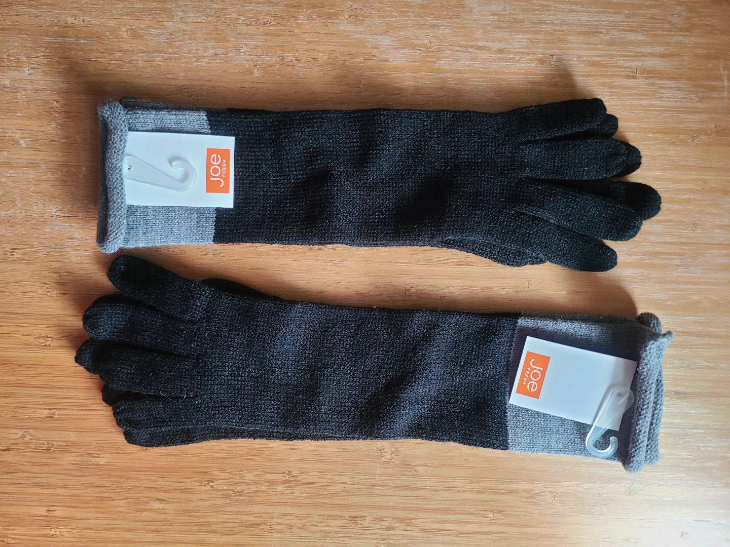 Joe Fresh Elbow Long Two-Tone Knit Gloves