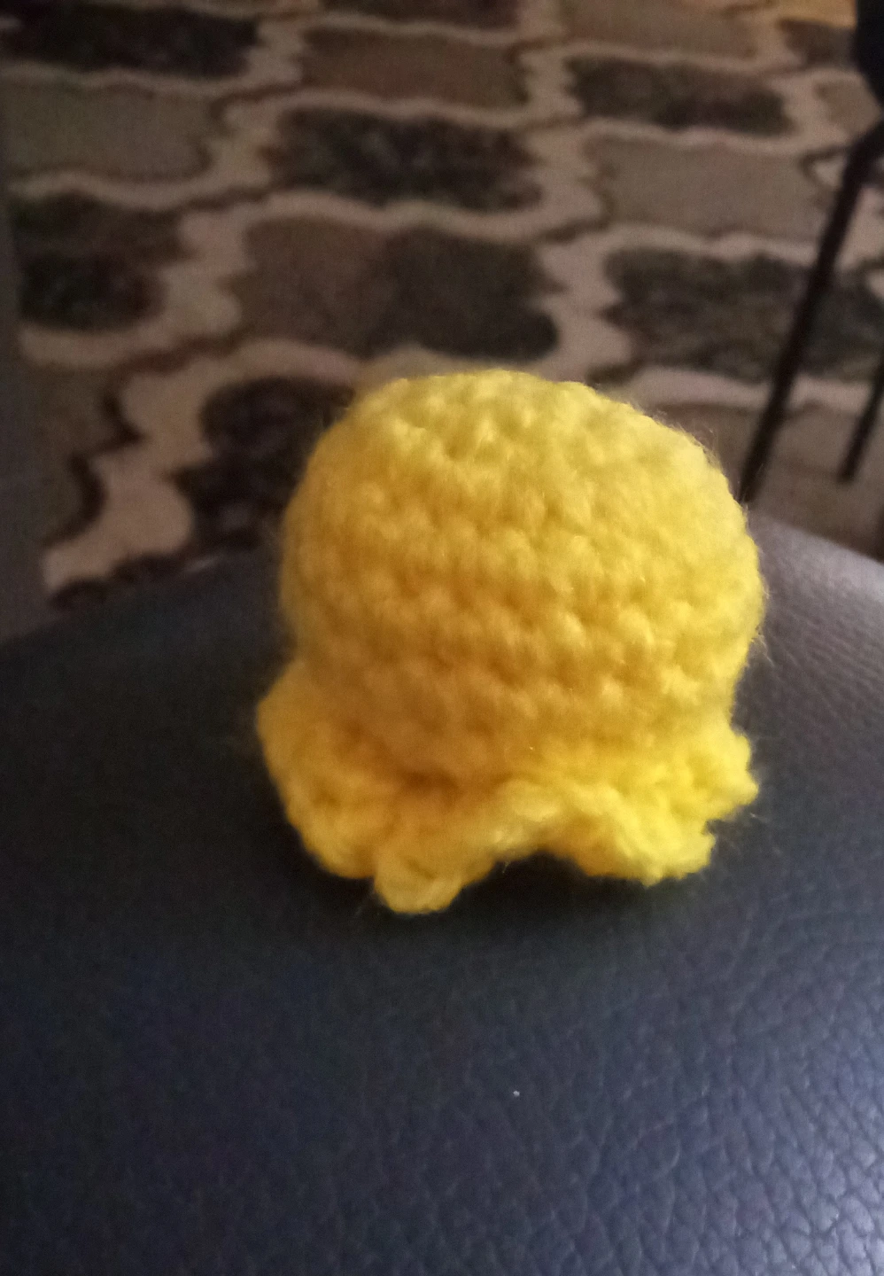 Small yellow crochet octopus plush - photo 2