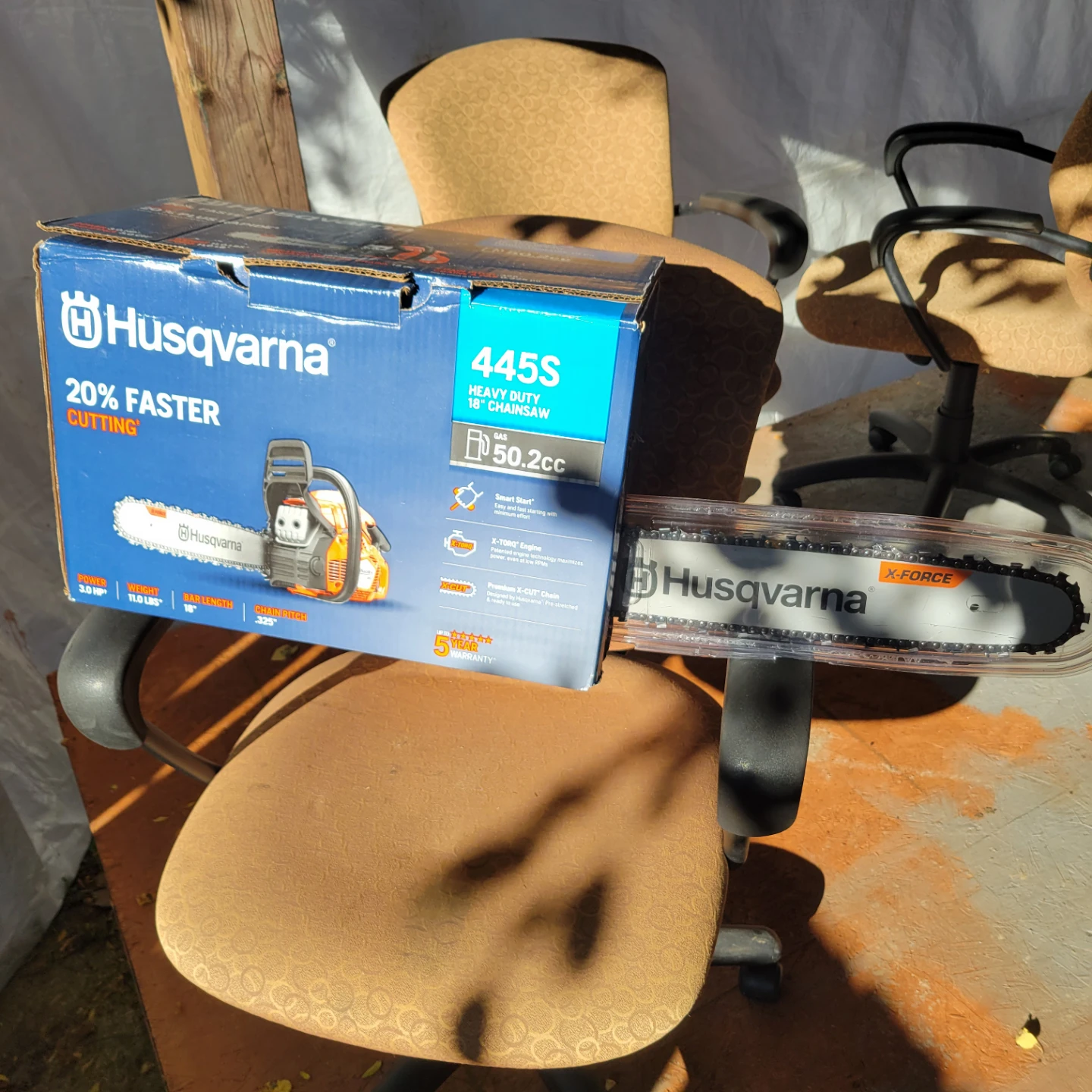 Husqvarna 445S Gas Chainsaw 18"Bar - photo 2