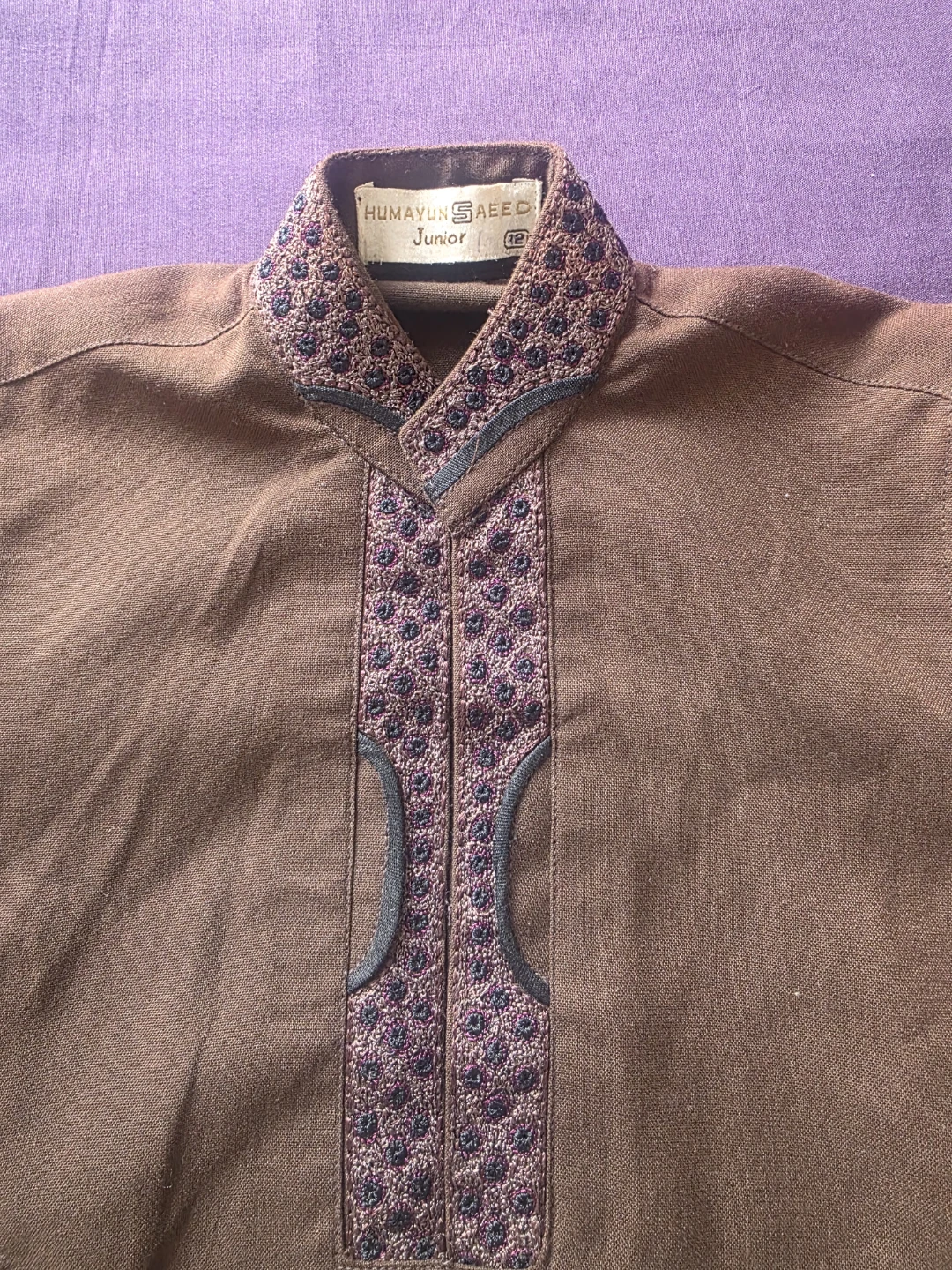 Humayun Saeed Junior Brown Boys Traditional shalwar kameez - photo 4