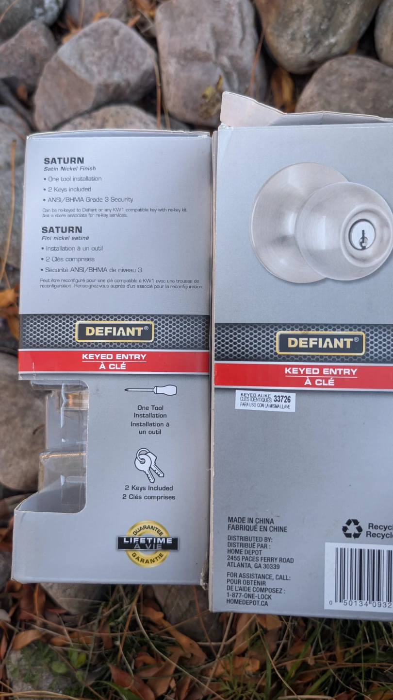 Defiant Saturn Keyed Entry Door Knob - Satin Nickel - photo 2