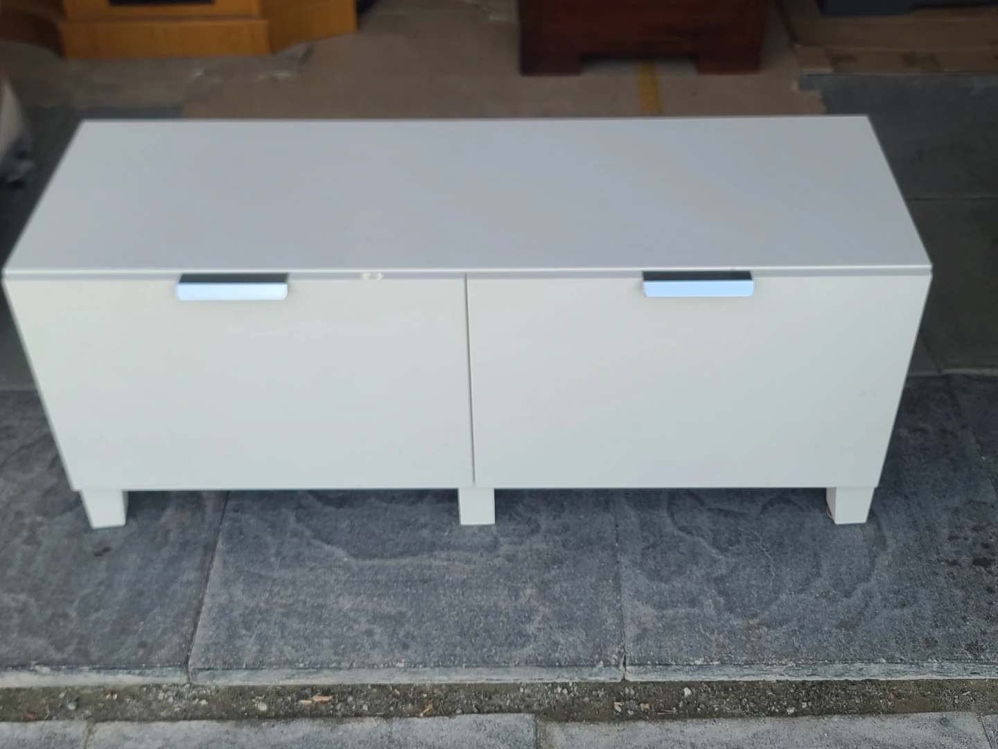 White TV Stand with Drawers - photo 2