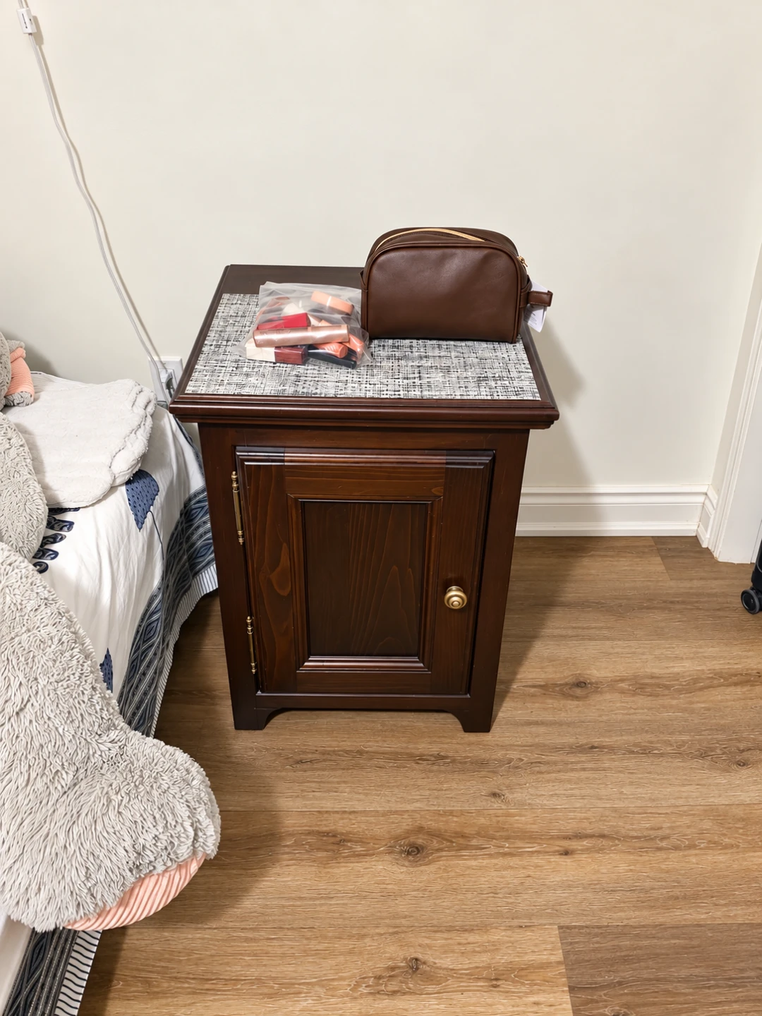Dark Wood Bedside Table