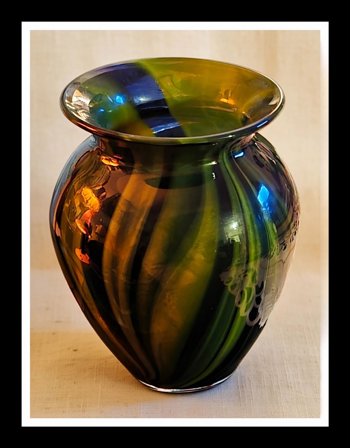 Iridescent Art Glass Vase