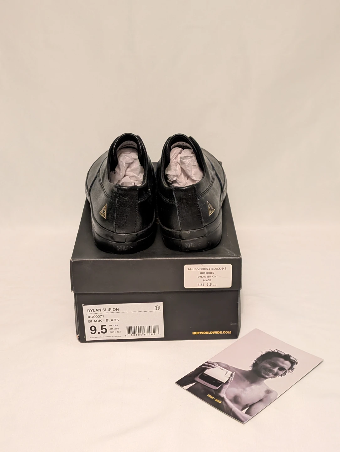 HUF Dylan Slip On Shoes Black Size 9.5 - photo 3