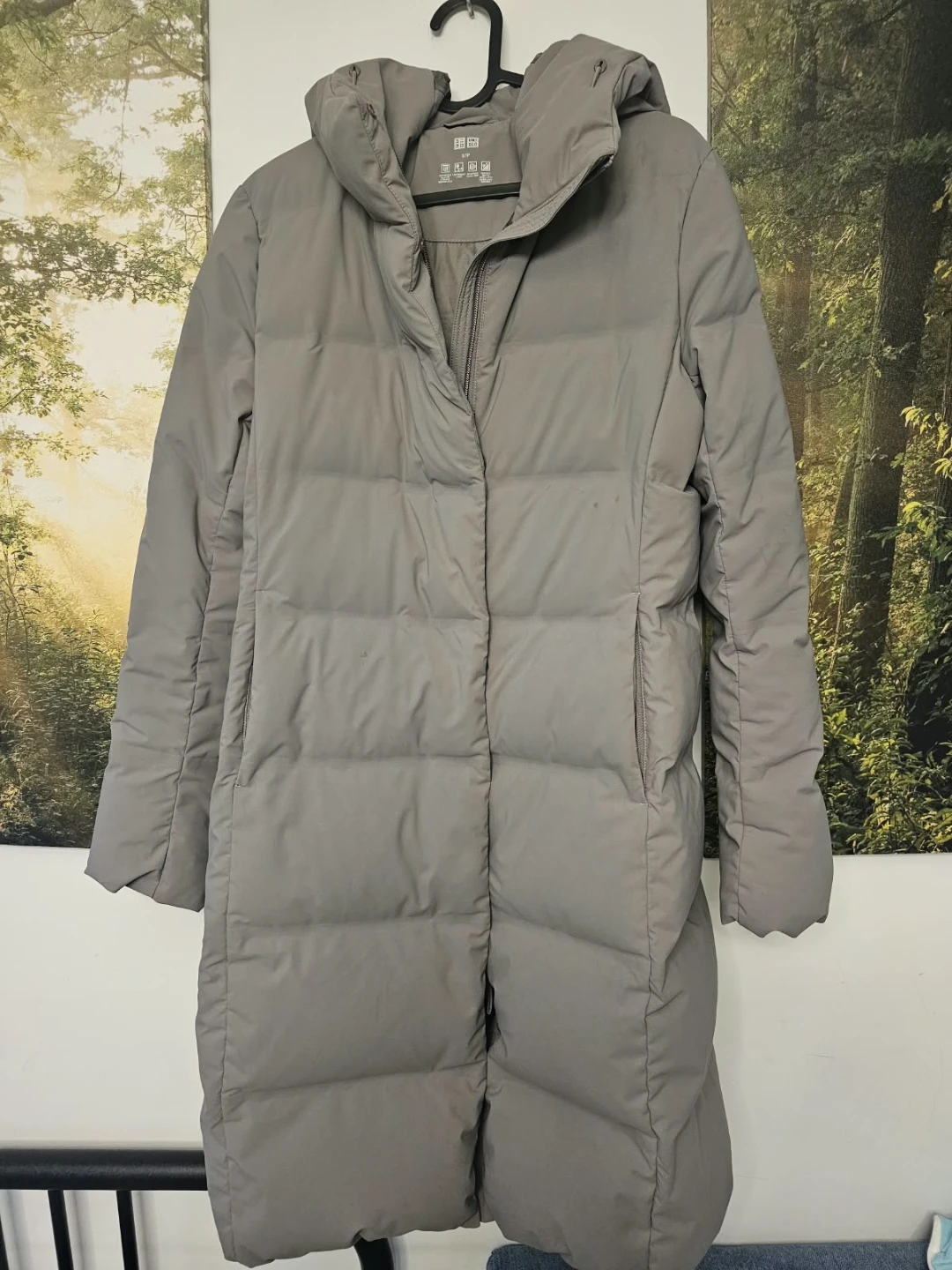 Uniqlo Seamless Down Hooded Coat - Grey - Small - photo 4