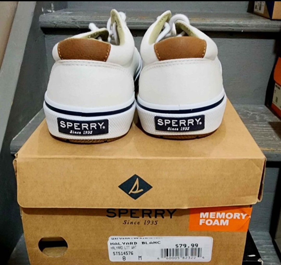 Sperry Halyard White Sneakers Size 8