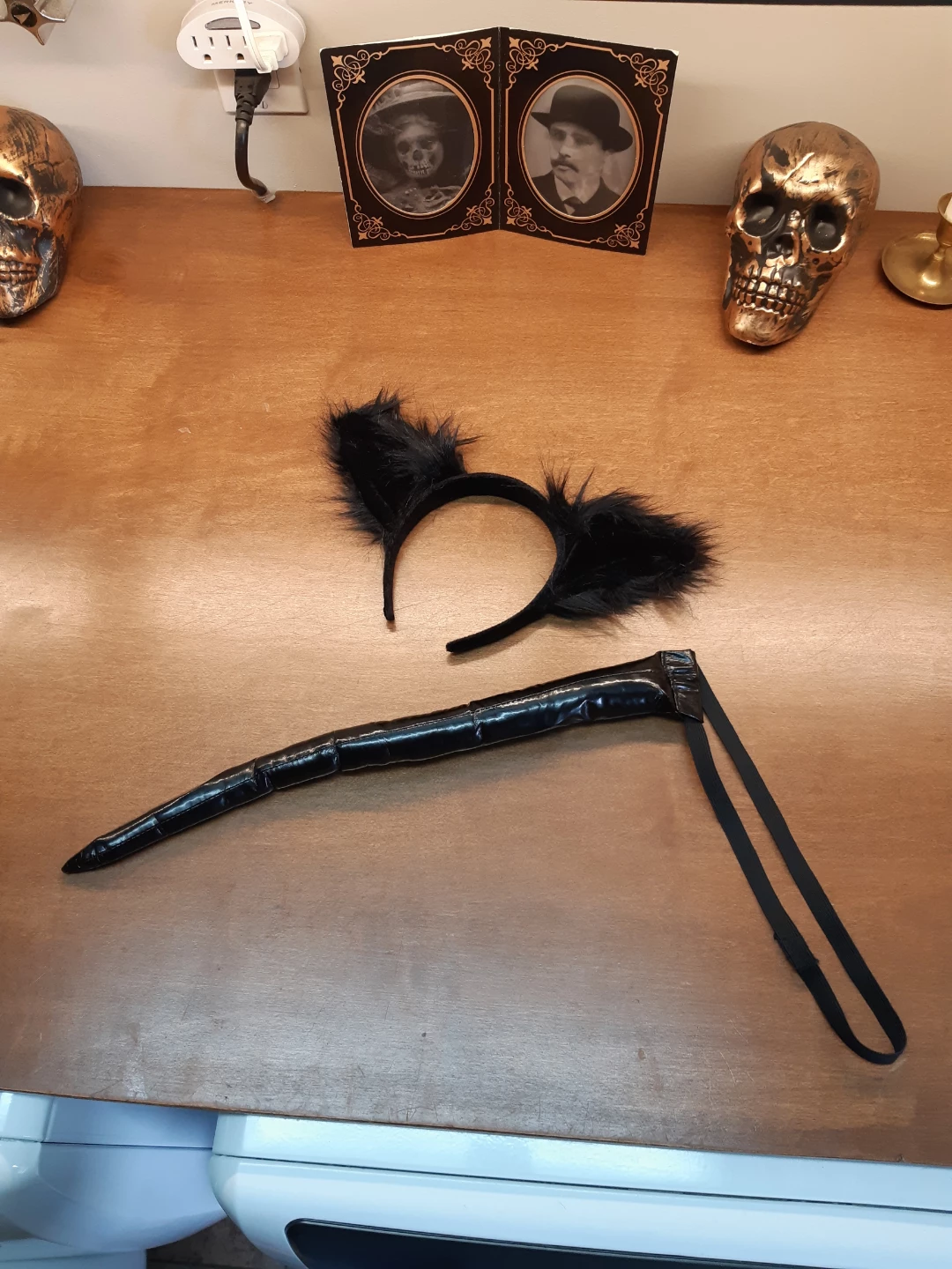 Black cat halloween costume accessory set