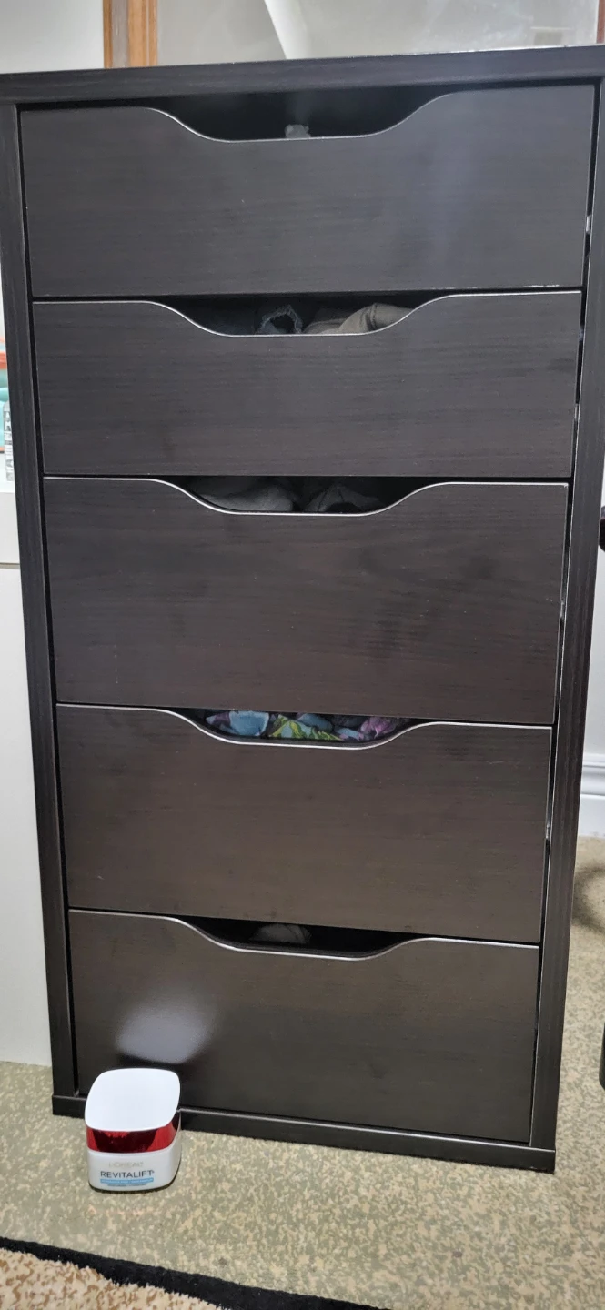 Dark Brown 5-Drawer Storage Unit