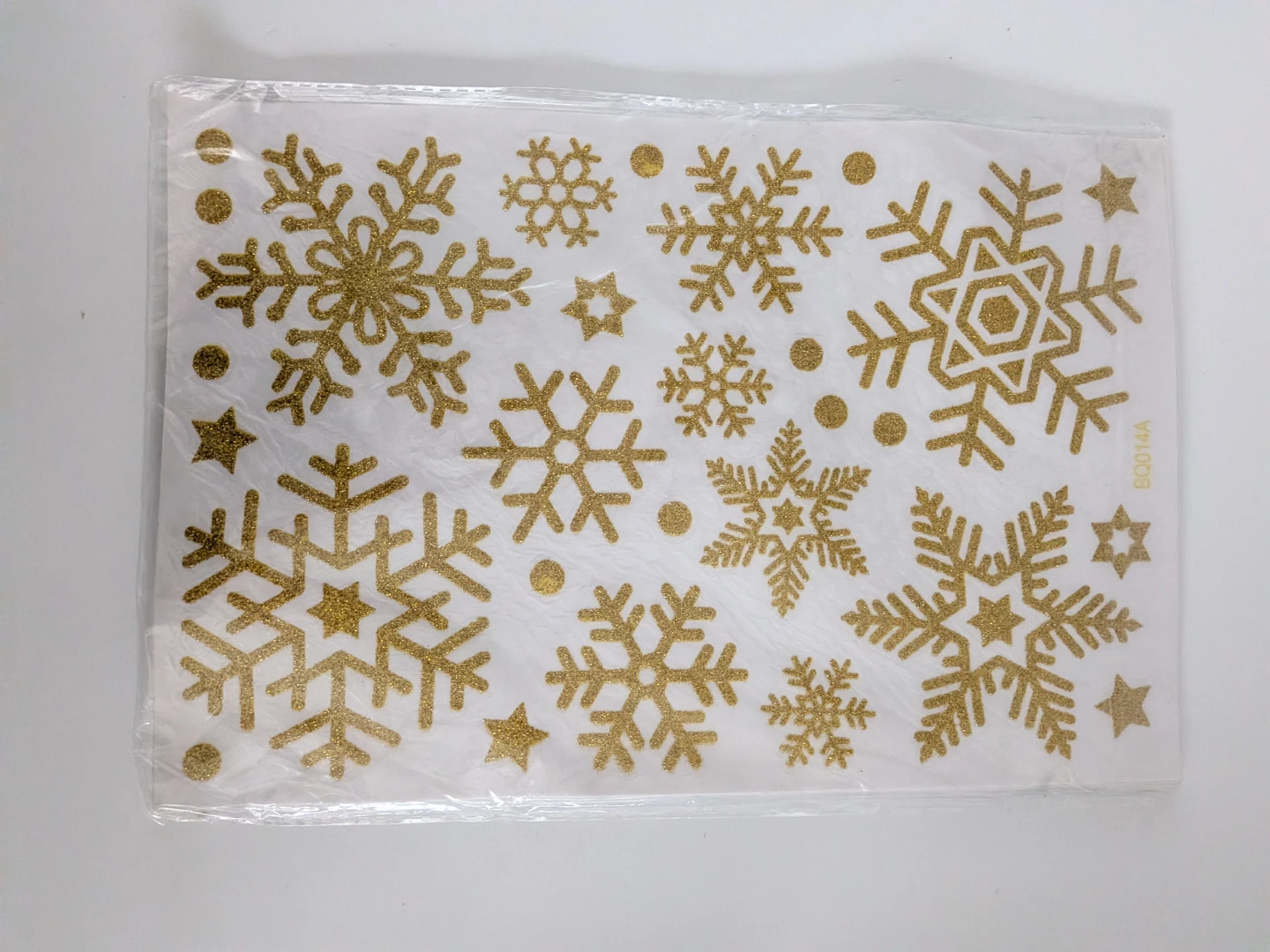 Qeedee Gold Snowflake Window Clings - 8 Sheets - photo 3