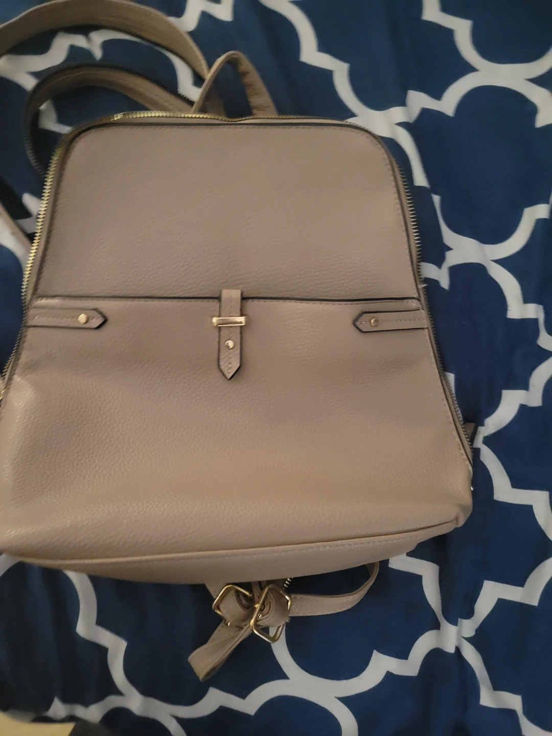 Beige Faux Leather Backpack - photo 2