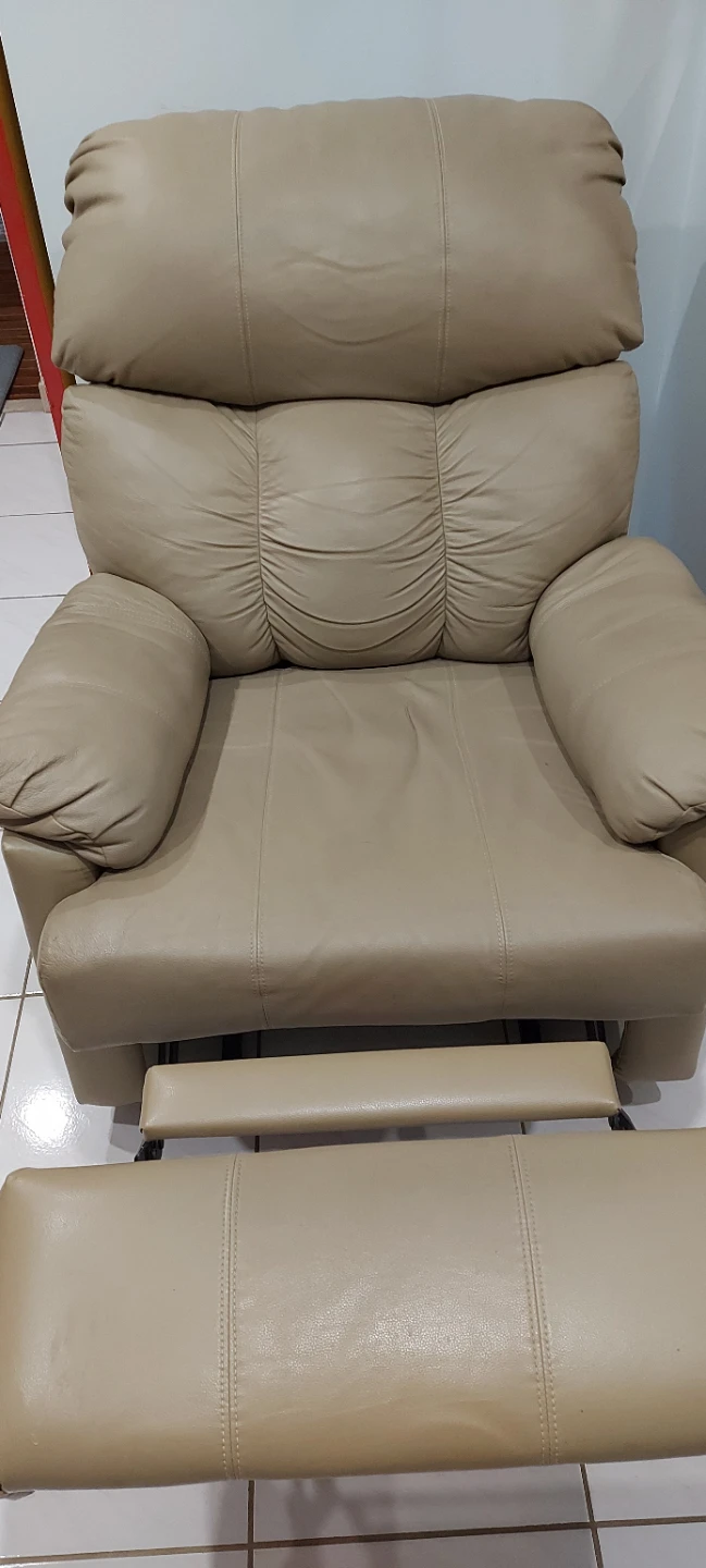 Beige Leather Recliner