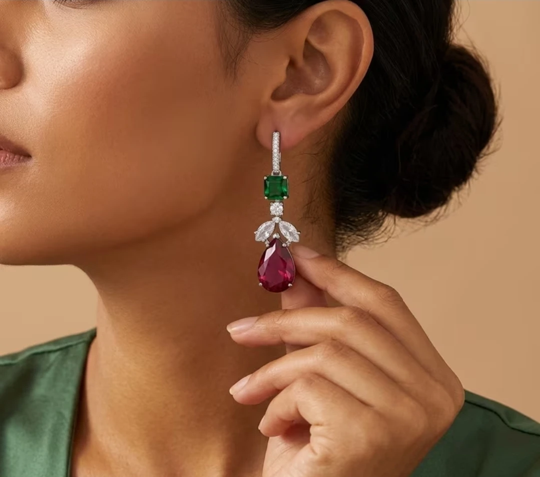 Elegant Gemstone Drop Earrings - photo 5
