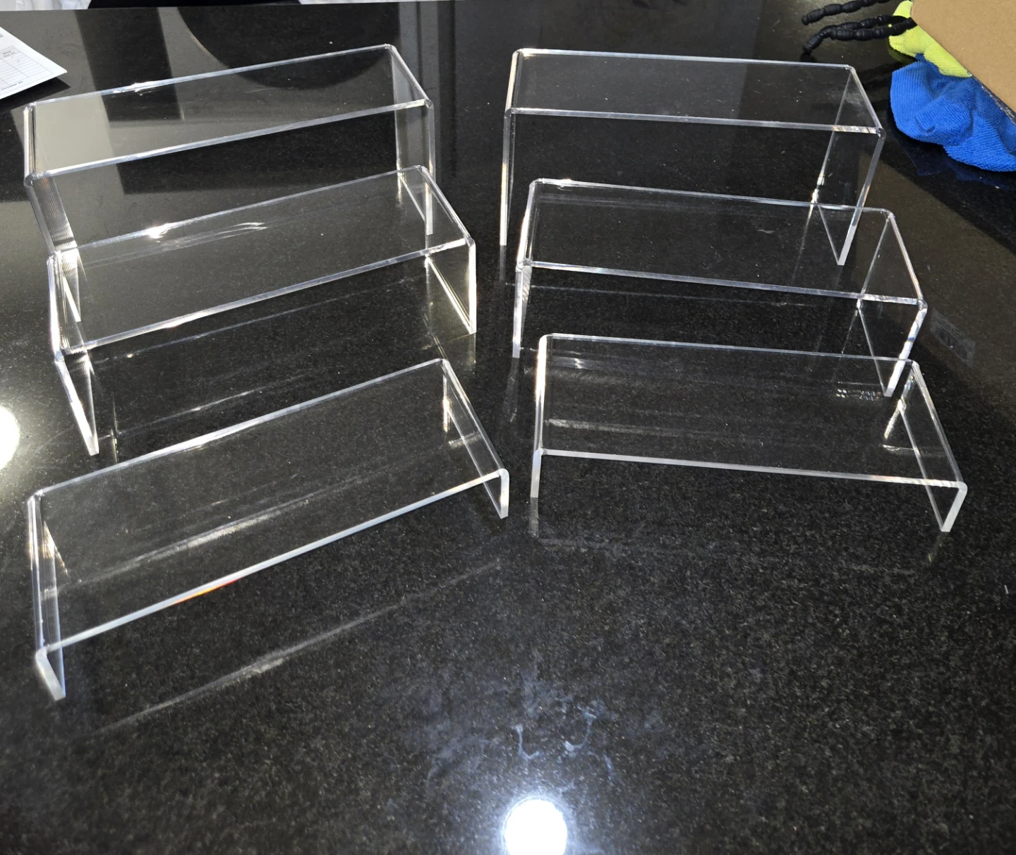 Set of 6 Clear Acrylic Display Risers