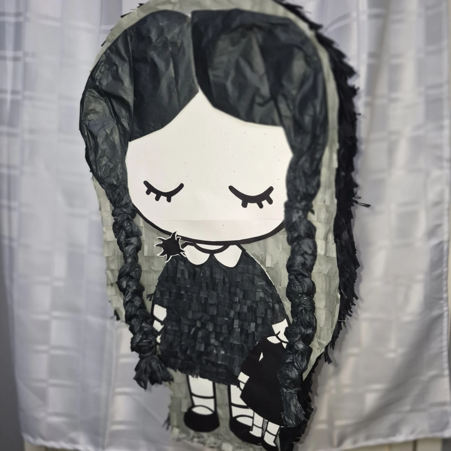 Handmade Halloween Piñata- Wednesday Addams - party-ready - photo 2