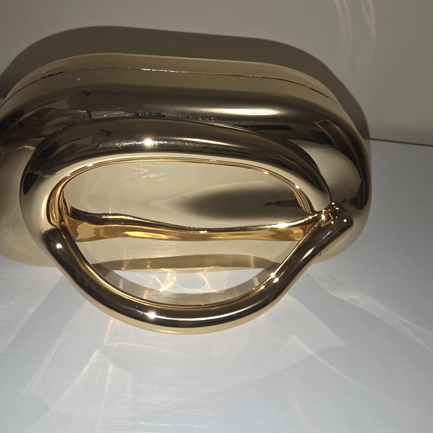 Gold Tone Metallic Clutch Bag - photo 2