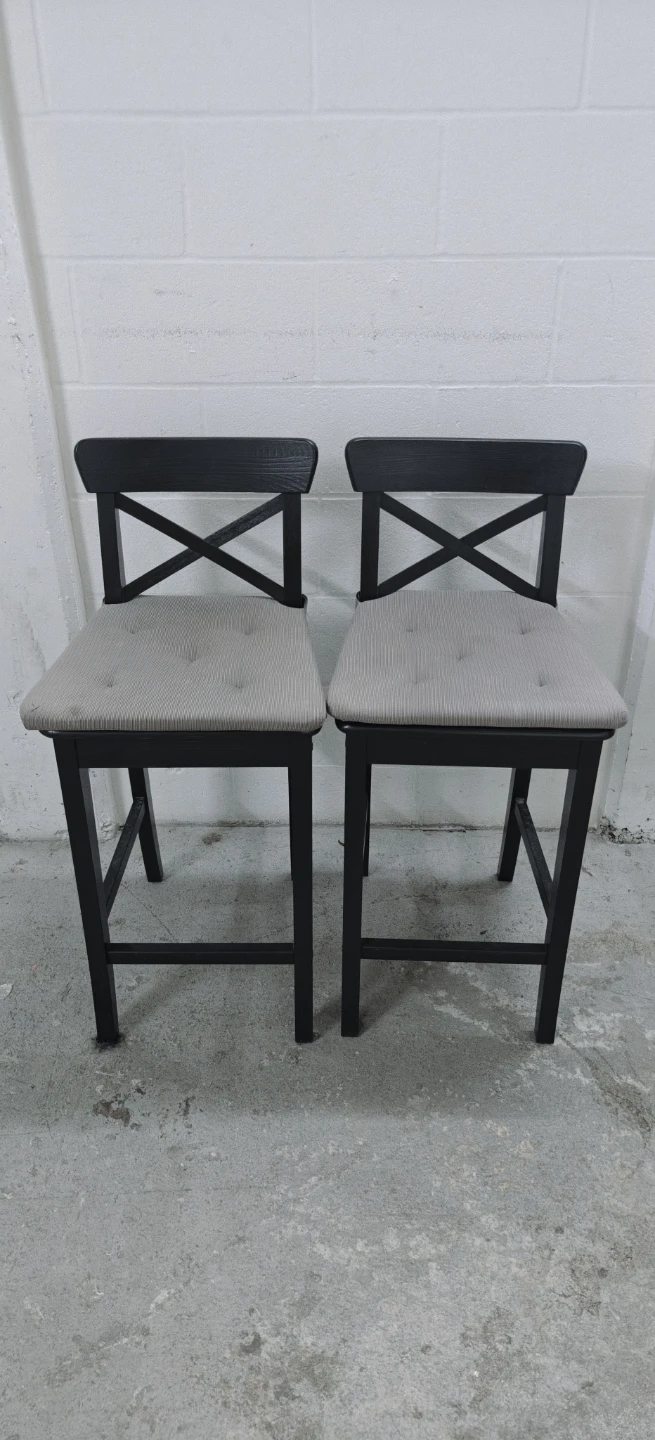 Set of Two X-Back Bar Stools
