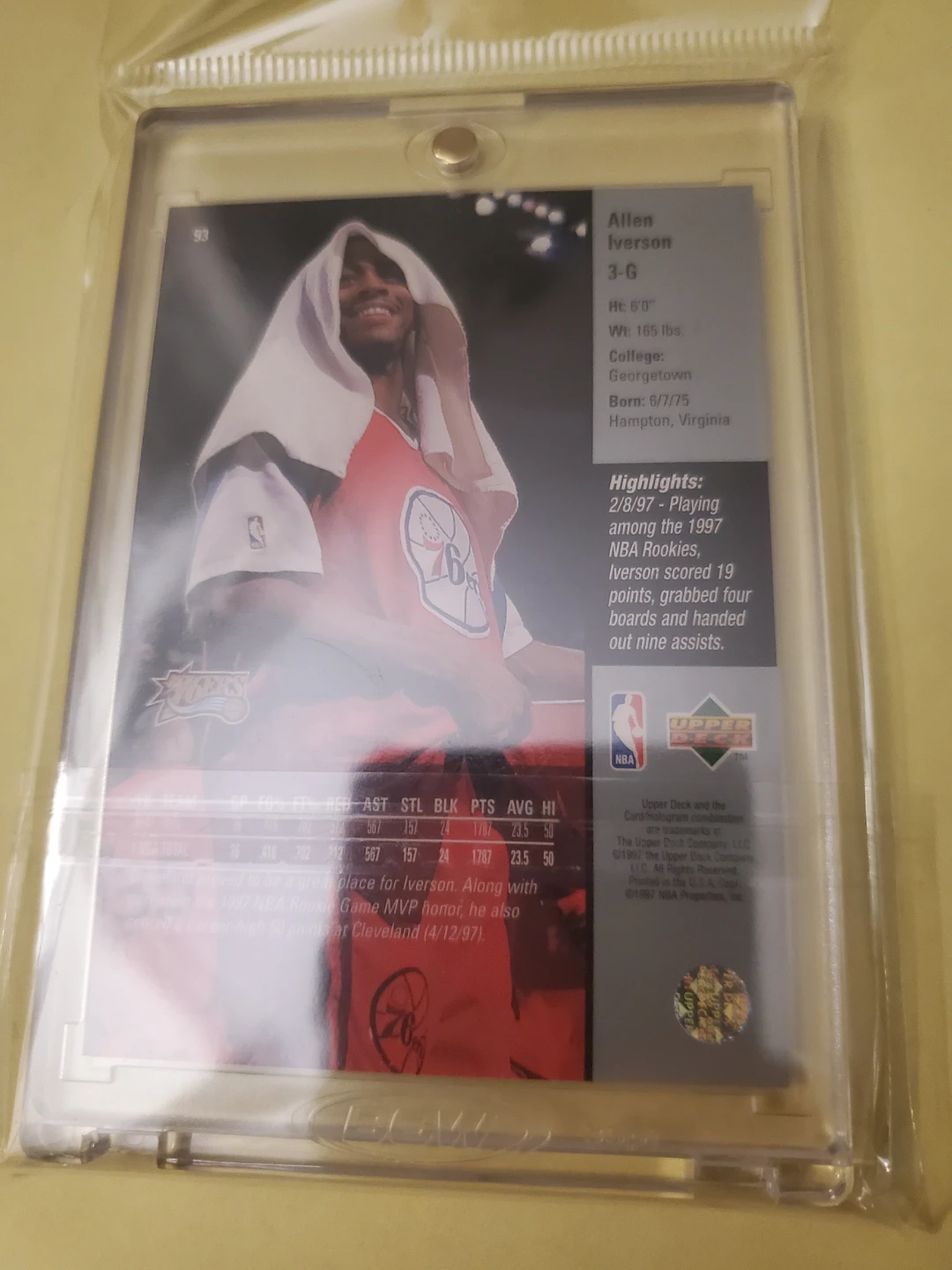 Allen Iverson A.I. ROTY NBA Card - photo 3