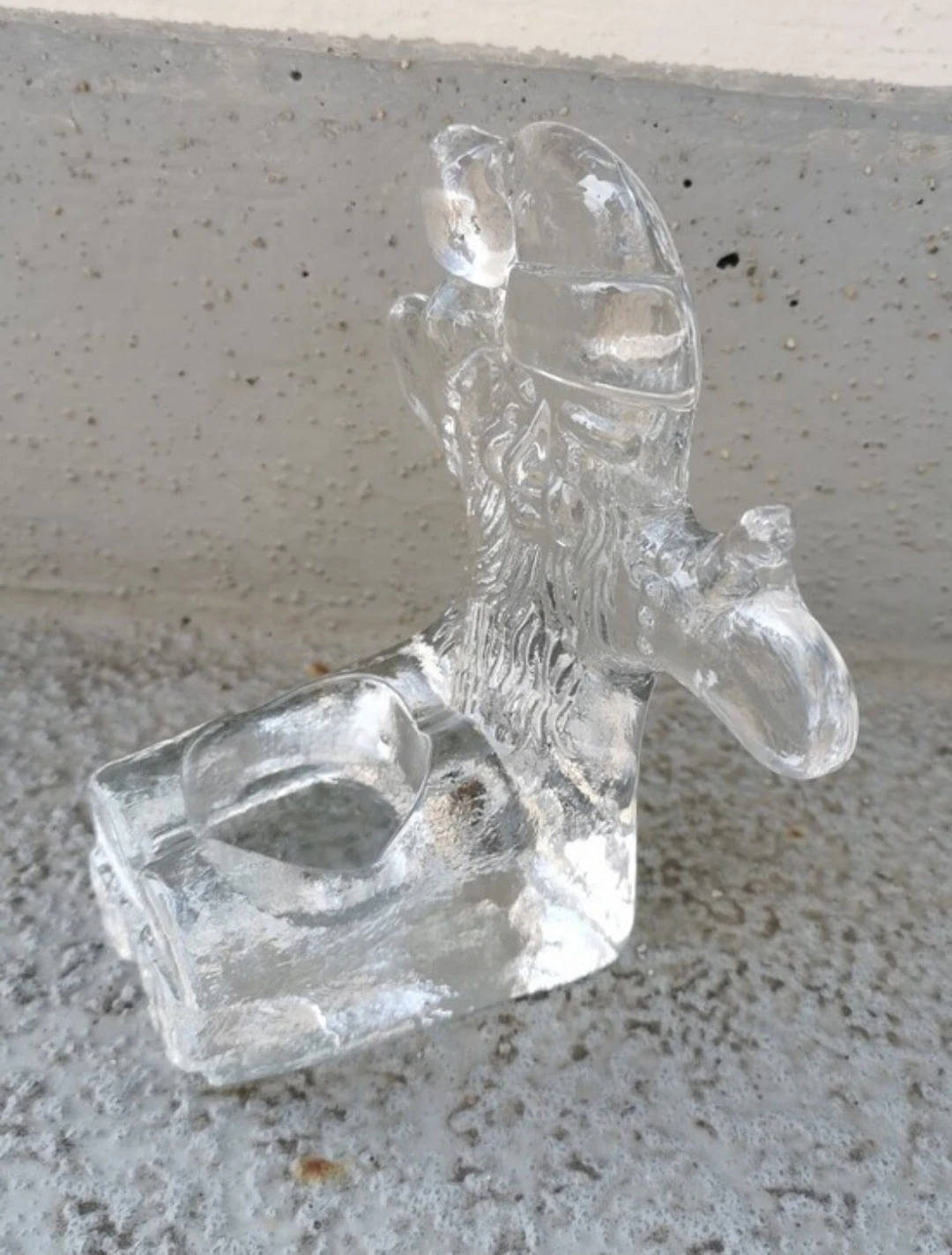 Vintage Kosta Boda Sweden Glass Santa Tealight Candle Holder - photo 4
