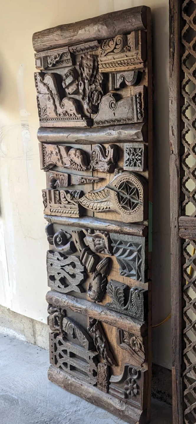 Reclaimed Solid Wood Carved Panel - photo 2