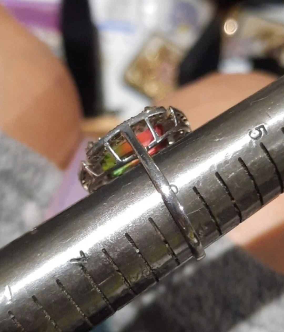 Watermelon Tourmaline Ring Solid Stetling Silver, Size 6 - photo 2