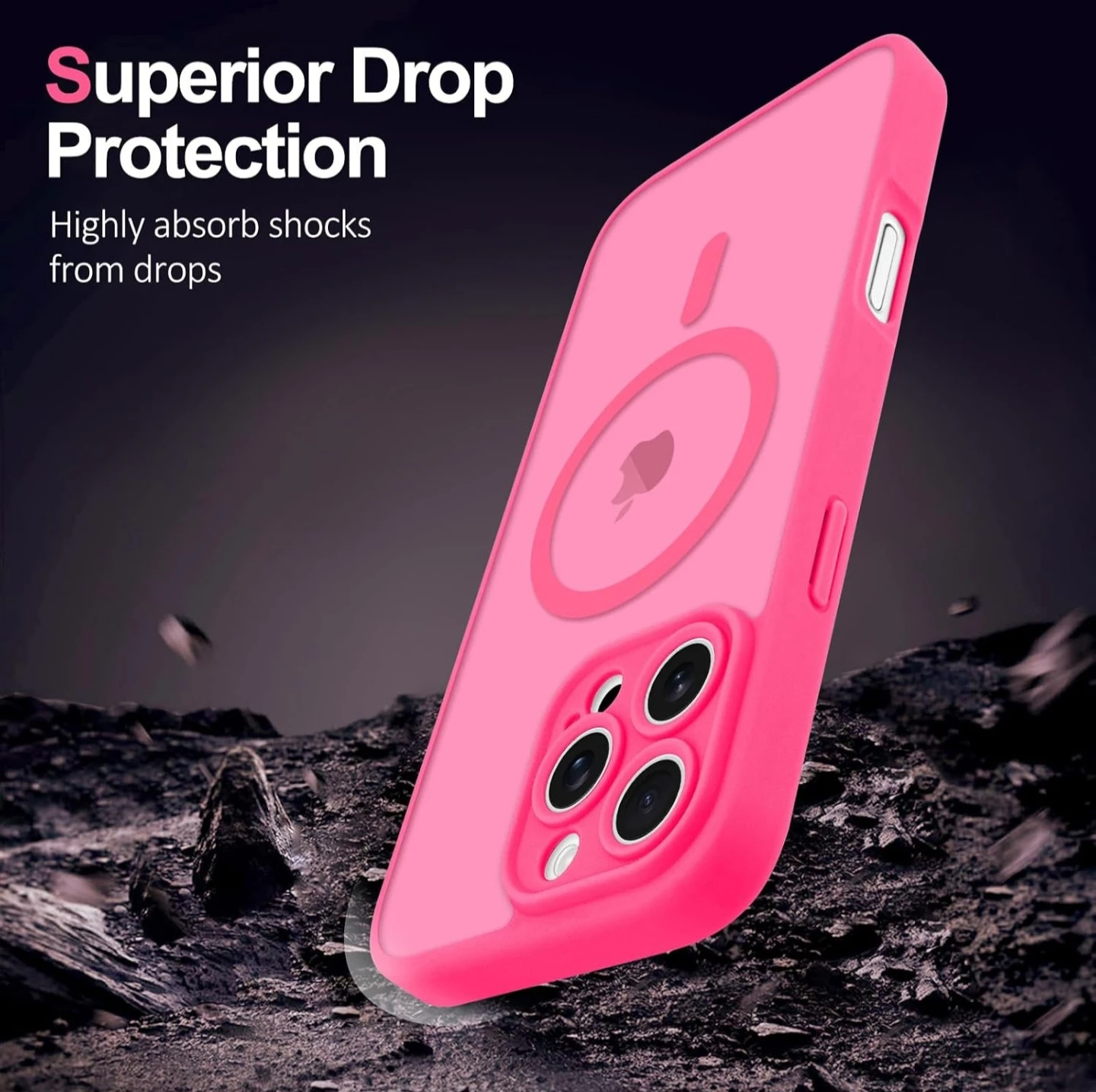 iPhone 16 Pro Max Case Magnetic Translucent Cover,Hot Pink - photo 4